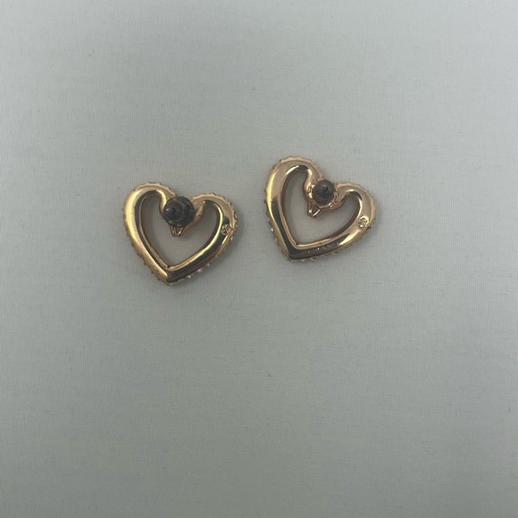 $185 MRSP | Swarovski - Una Stud Heart Crystal Earrings | Rose Gold - Picture 7 of 9